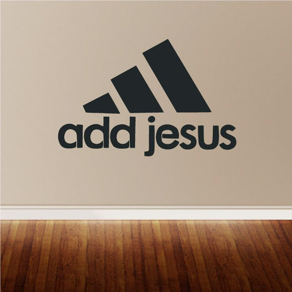 Jesus decal: 'add jesus' text with black icon marks