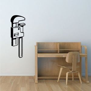 Adjustable monkey wrench decal, black line art