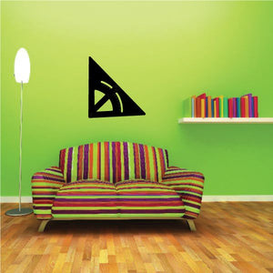Black geometric triangle wall decal with concentric shapes and bordered lines