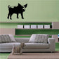 Staring pig wall decal with black silhouette