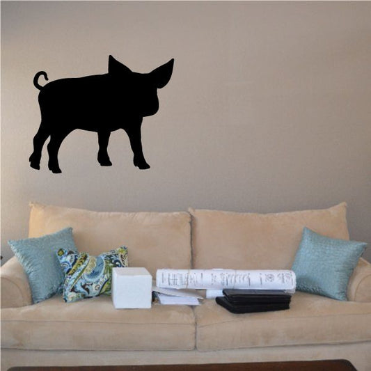 Image of Adorable Staring Pig Silhouette Decal