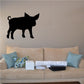 Black pig silhouette decal, staring pig profile on wall