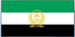 Afghanistan flag sticker with green, white, and black stripes and central coat of arms