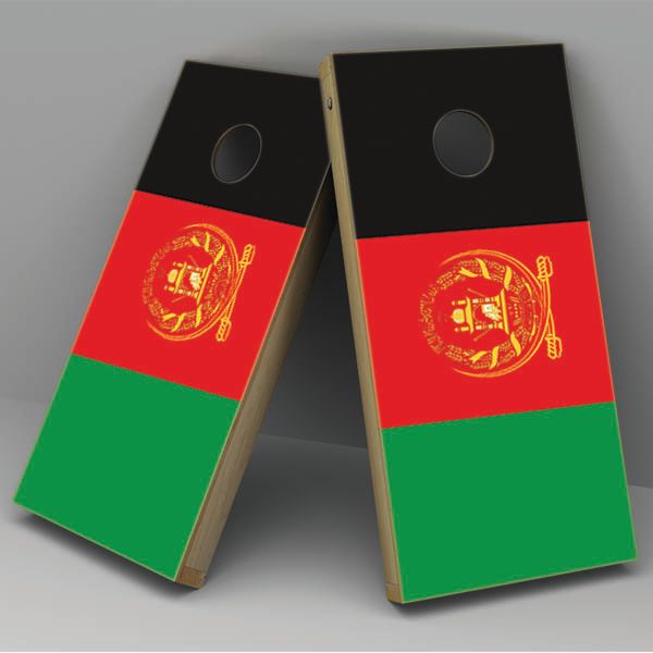 Afghanistan Flag Cornhole Board Vinyl Decal Wrap