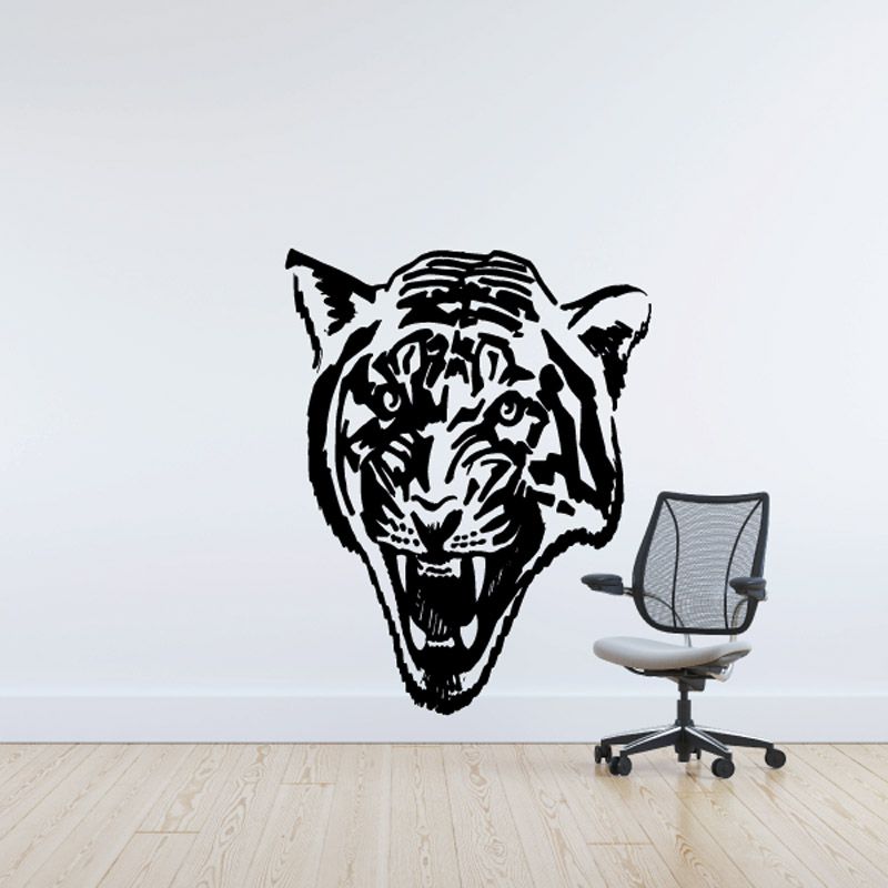 Image of Aggressive Angry Tiger Head Decal