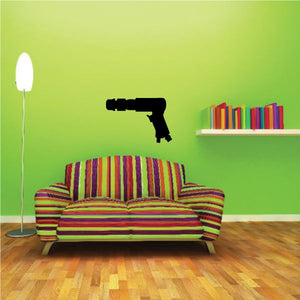 Air chisel tool decal, black outline shape for wall or surface
