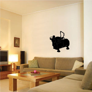 Black air compressor wall decal silhouette