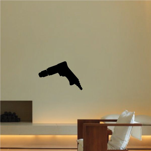 Black air drill silhouette wall decal with nozzle tip