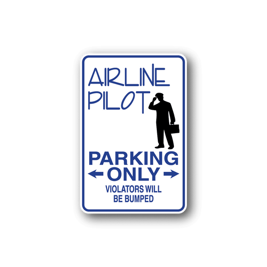 Image of Airline Pilot Parking Only Sticker