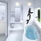 Black dolphin jumping wall decal with dynamic splash tail