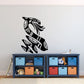 Tribal style snake wall decal in black and white