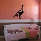 Quail wall decal with alert black bird silhouette
