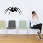 Black spider wall decal with alert posture, bold lines