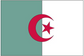 Algeria flag sticker with green field, red crescent, and red star center design