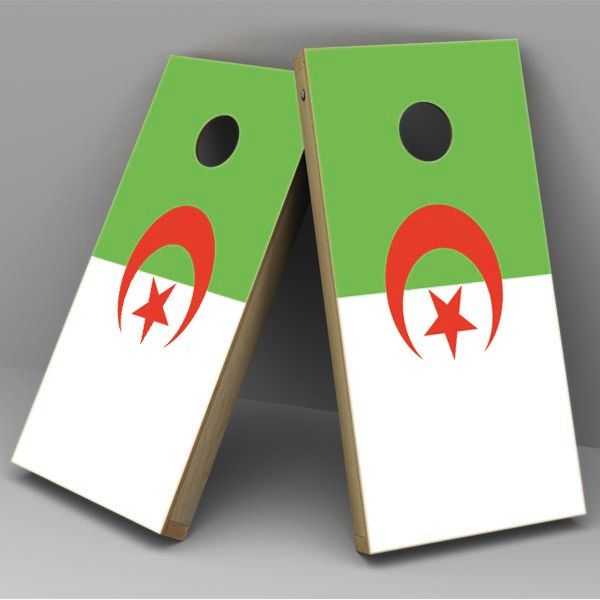 Algeria Flag Cornhole Board Vinyl Decal Wrap