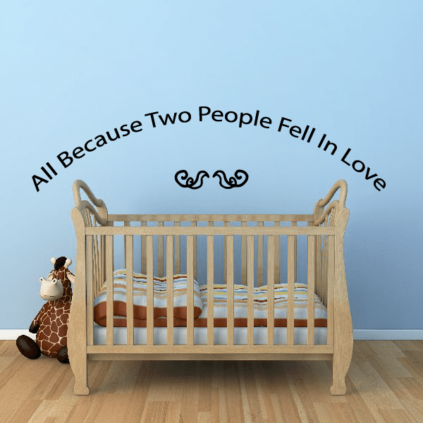 Image of All because two people fell Wall Decal