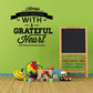 Thanksgiving wall decal reading 'Always Give Thanks With A Grateful Heart'