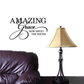 Wall decal with 'AMAZING' and 'Grace' script, plus 'How sweet the sound' text