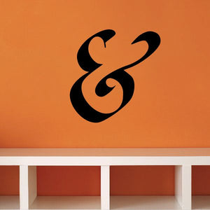 Black ampersand vinyl wall decal