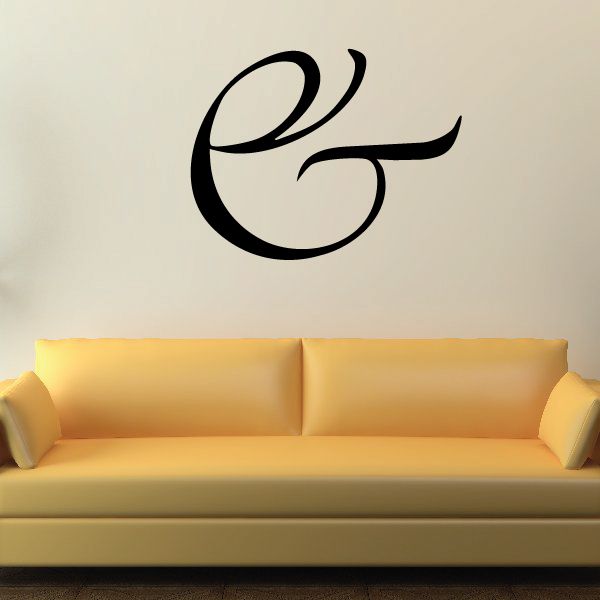 Black cursive ampersand vinyl wall decal