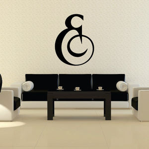 Black and symbol vinyl wall decal