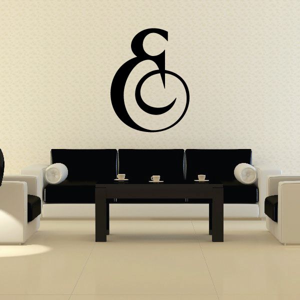 Black and symbol vinyl wall decal