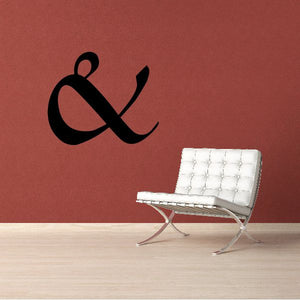 Black ampersand vinyl wall decal