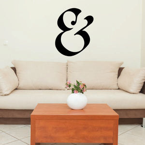 Black ampersand wall decal vinyl symbol sticker