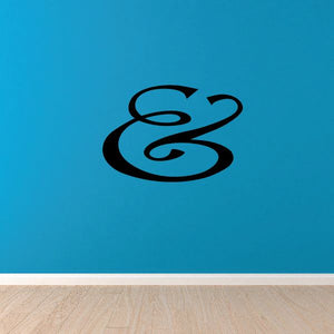 Vinyl wall decal with stylized ampersand symbol