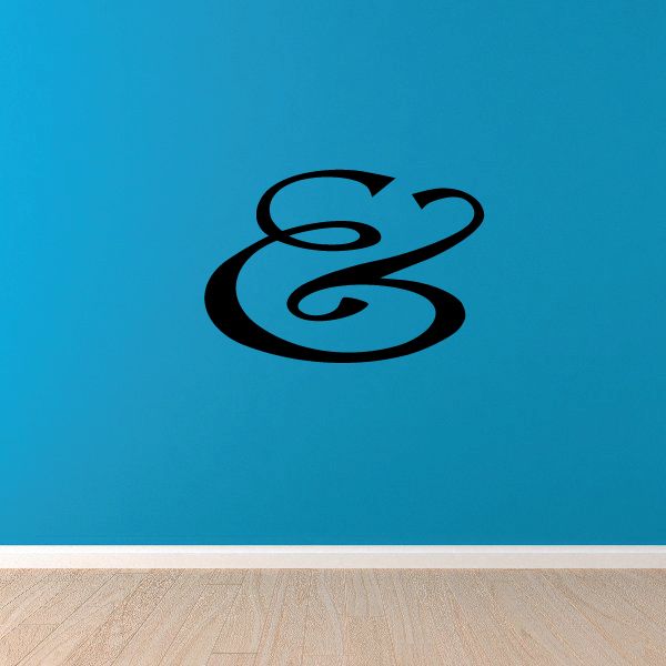 Vinyl wall decal with stylized ampersand symbol