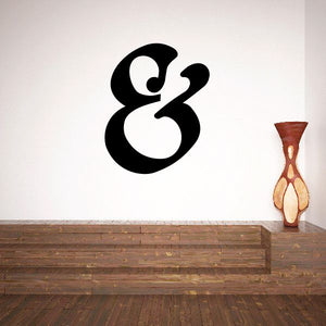 Black ampersand vinyl wall decal