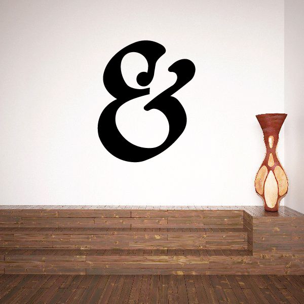 Black ampersand vinyl wall decal