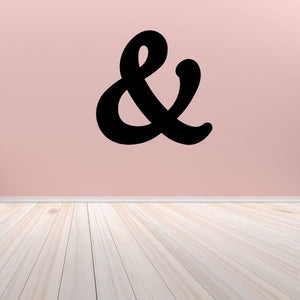 Ampersand wall decal, black vinyl & letter-style symbol