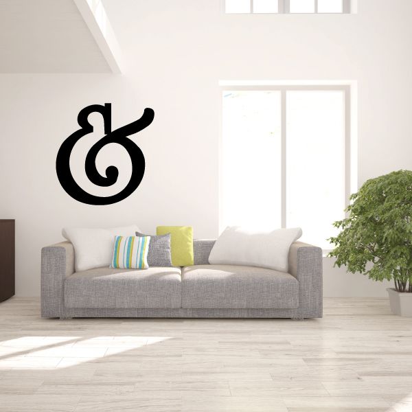 Black ampersand symbol vinyl wall decal