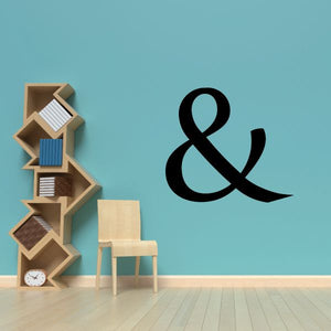 Black ampersand symbol wall decal in vinyl