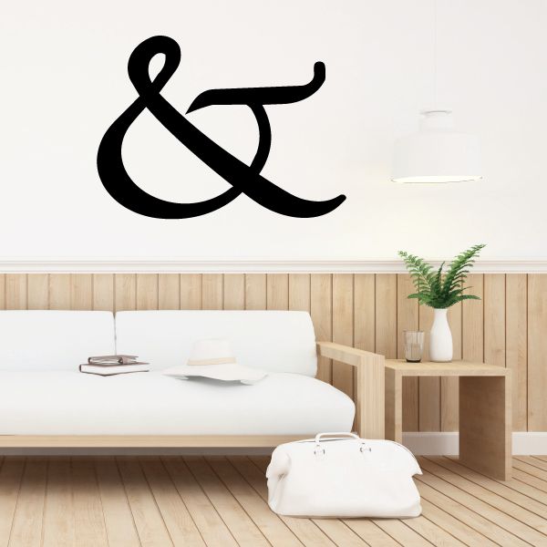 Vinyl ampersand wall decal, black ampersand symbol
