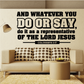 Religious wall decal: 'And whatever you do or say' and 'Colossians 3:17'.
