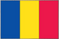 Andorra flag sticker with vertical blue, yellow, and red stripes