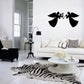 Black angel playing music wall decal with spread wings