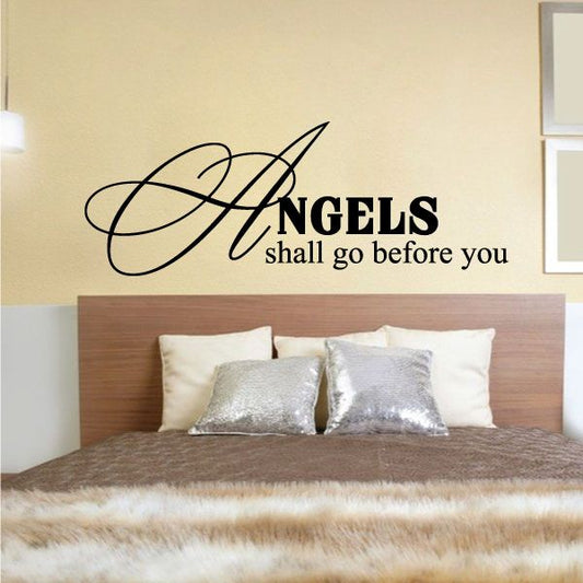 Image of Angels Shall Go Before You Wall Decal