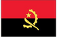Angola flag sticker with red and black stripes and yellow coat of arms emblem