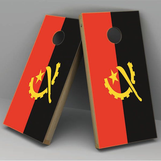 Angola Flag Cornhole Board Vinyl Decal Wrap