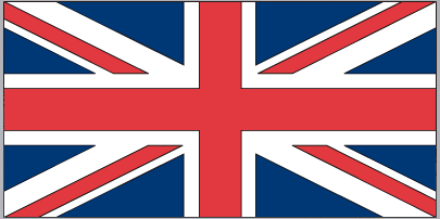 Rectangular Anguilla flag sticker with red cross and blue-and-white stripes