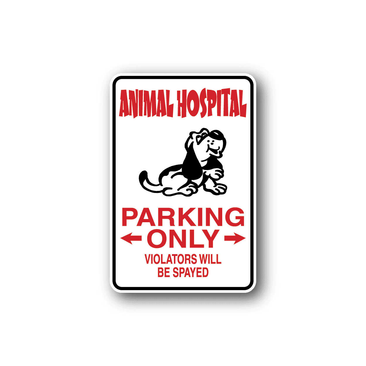 Image of Animal Hospital Parking Only Sticker