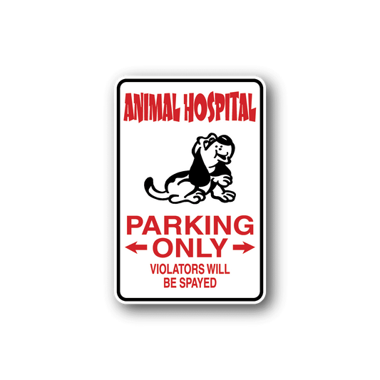 Image of Animal Hospital Parking Only Sticker