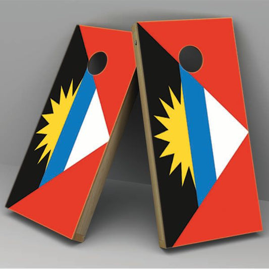 Antigua Barbuda Flag Cornhole Board Vinyl Decal Wrap