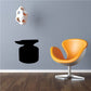 Black anvil on log silhouette wall decal with small circle accent