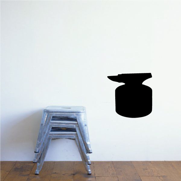 Image of Anvil on Log Silhouette Wall Decal