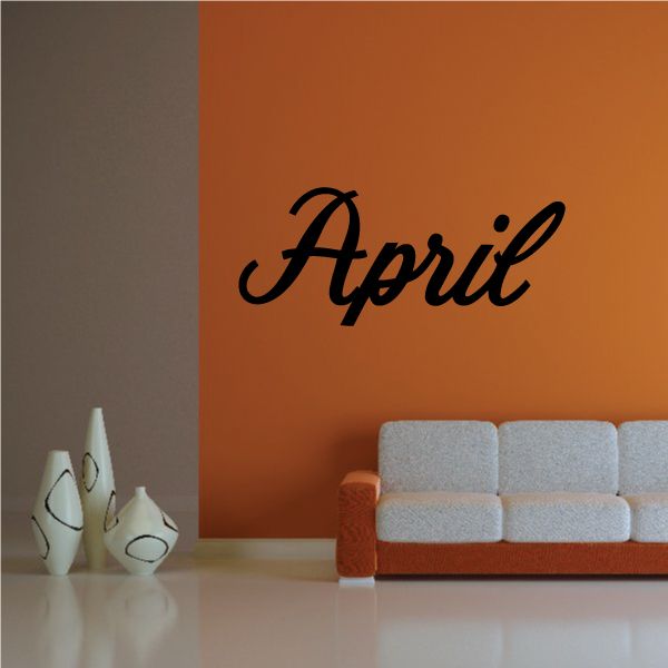 Cursive 'April' vinyl wall decal