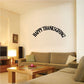 Happy Thanksgiving wall decal with arched black lettering